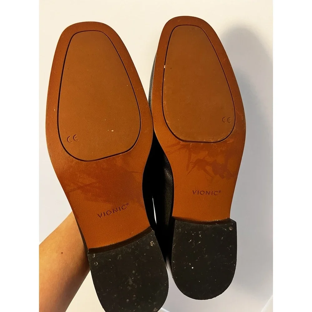 VIONIC Men's Size 11 Shoes Loafers Slip Ons SELLAH II Black EU 42 Leather